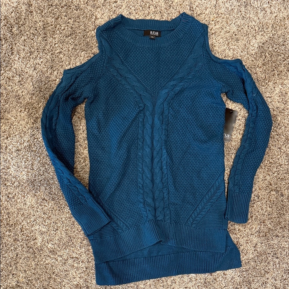 a.n.a Women's Teal Off-the-Shoulder Sweater